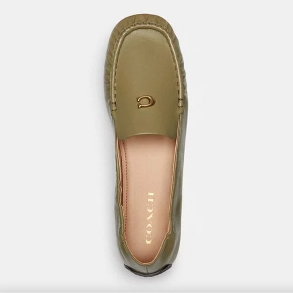 Coach Ronnie Loafer C Logo Leather Driving Shoes Slip On Minimalist Comfort Flat - Picture 16 of 16